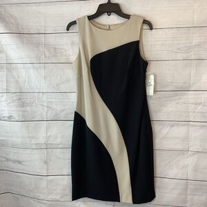 Sandra Darren Dress Sheath Small 4 6 party wedding Cocktail Zipper color-block